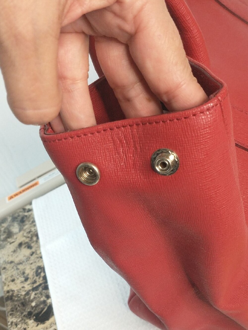 Furla Red Saffiano Leather Women's  Tote Bag Excellent Condition - Picture 6 of 15